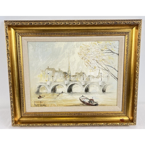 1333 - Ben Maile (1922 - 2017) - textural oil on canvas of Pont Neuf, Paris. Signed to lower left and named... 