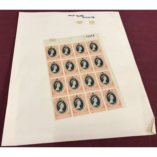 133A - An unused sheet of 16 Kenya Uganda Tanganyika Coronation 1953 stamps.