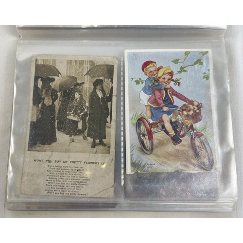 284 - 2 vintage postcard albums of assorted Edwardian & vintage greetings, sweetheart and postcards.