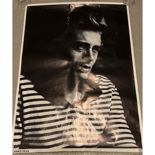 1270 - A vintage black & white poster of James Dean, approx. 86cm x 62cm.