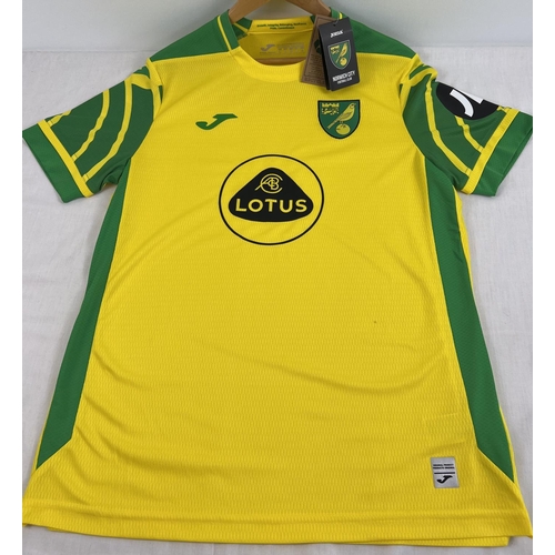 1280 - A Norwich City FC 2021-22 season home shirt, brand new with original tags. Size L, small mark to fro... 