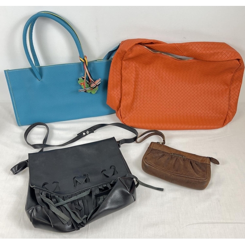 1339 - 4 ladies handbags and purses, to include a brown leather large pouch/purse by Dubarry and black leat... 