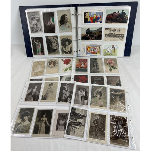 1267 - An album containing approx. 280 assorted vintage postcards. To include: British and overseas street ... 