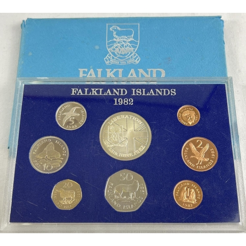 1180 - A 1982 Royal Mint Falkland Islands Liberation Proof coin set. To include special Liberation 50p coin... 