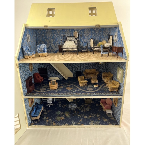 1315 - A large 3 storey fully furnished dolls house with a quantity of Westacre style dolls furniture. To i... 