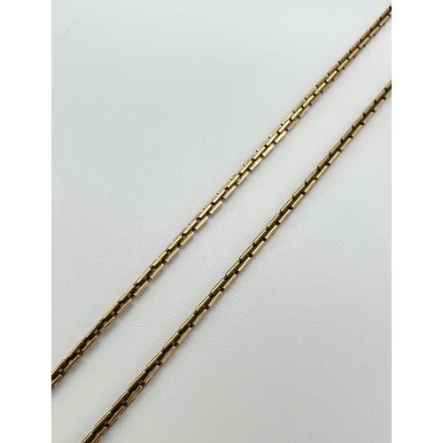 1045 - An 18 inch 9ct gold octagonal box chain necklace with spring clasp. Total weight approx. 5.6g. Full ... 