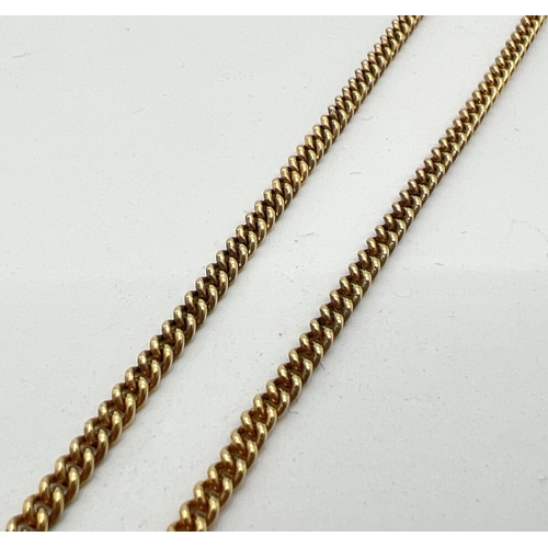 1071 - A 925 silver gilt 20 inch curb chain with lobster clasp. Silver marks to clasp and fixings. Total we... 