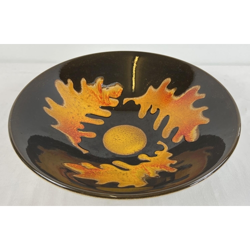 1272 - A large Poole Pottery 'Aegean' ceramic bowl in autumnal colours with oak leaf design. Approx. 34cm d... 