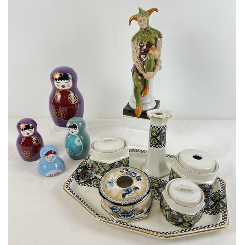 1273 - A collection of assorted antique & vintage ceramics to include H & K Tunstall dressing table set, Lo... 