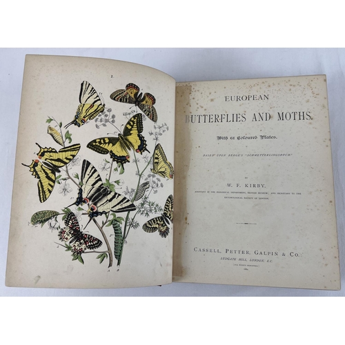 1300 - European Butterflies and Moths by W.F. Kirby with 61 coloured plates from Cassell, Peter, Galpin & C... 