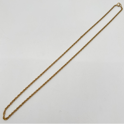 1186 - A 22 inch 9ct gold rope chain necklace with spring clasp. Gold marks to clasp. Total weight approx 6... 