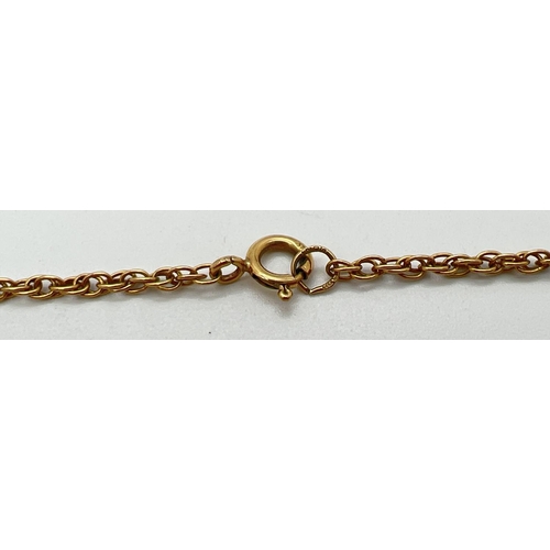 1186 - A 22 inch 9ct gold rope chain necklace with spring clasp. Gold marks to clasp. Total weight approx 6... 