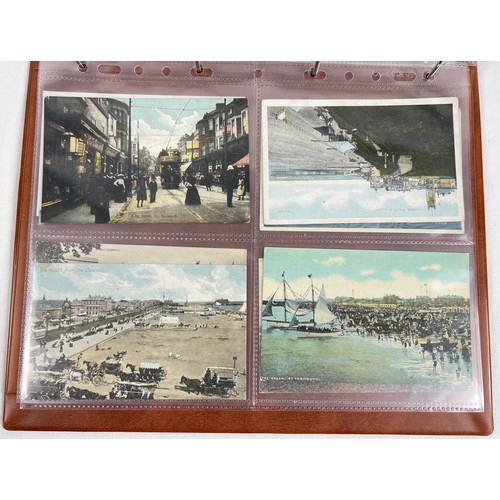 122 - An album containing 160 assorted Edwardian and vintage Norfolk postcards. To include: Great Yarmouth... 