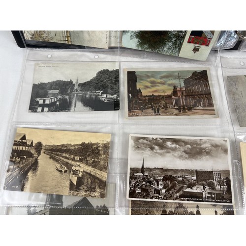 123 - An album containing 60 assorted Edwardian and vintage Norfolk postcards, to include RP's. Destinatio... 