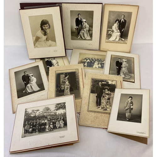 240 - A collection of 11 vintage Japanese wedding photograph's in folded card covers.