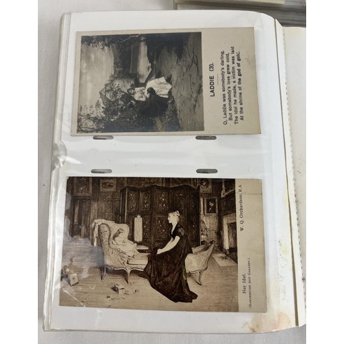 141 - 2 vintage postcard albums of assorted Edwardian & vintage greetings, sweetheart and postcards.