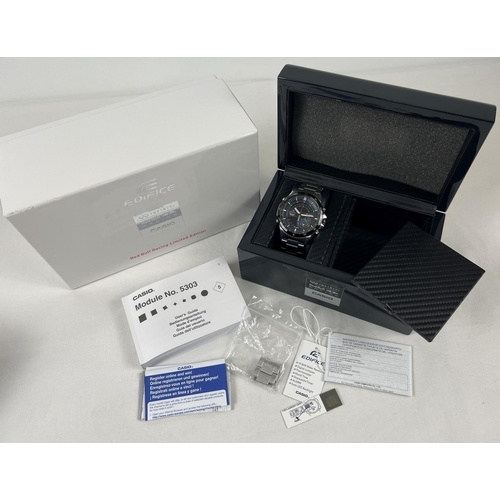 1123 - A limited edition boxed Red Bull Racing Casio Ediface 5303 ERA-200RB mens wristwatch with stainless ... 