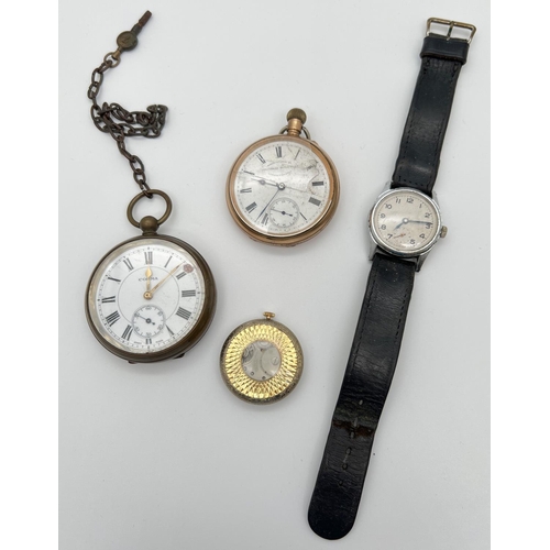 1126 - 4 vintage watches, for spares or repair. To include a gold filled Lancashire Watch Co Ltd pocket wat... 