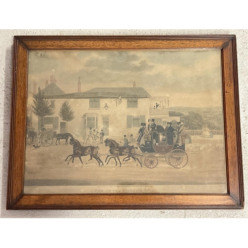 1310 - A framed and glazed vintage coaching print 