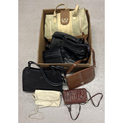 1304 - A box of vintage handbags and evening bags in varying styles and designs. To include a small leather... 