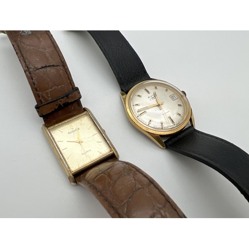 1128 - 2 mens wristwatches. A vintage 15209 Avia automatic watch with seconds hand and date function. Toget... 