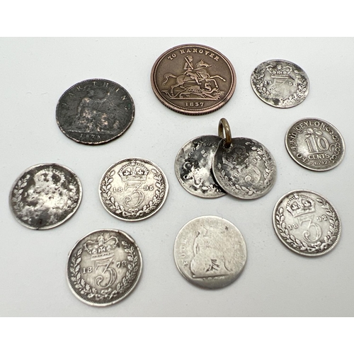 10 - A small collection of Victorian coins in varying conditions. To include Young, veiled and jubilee he... 