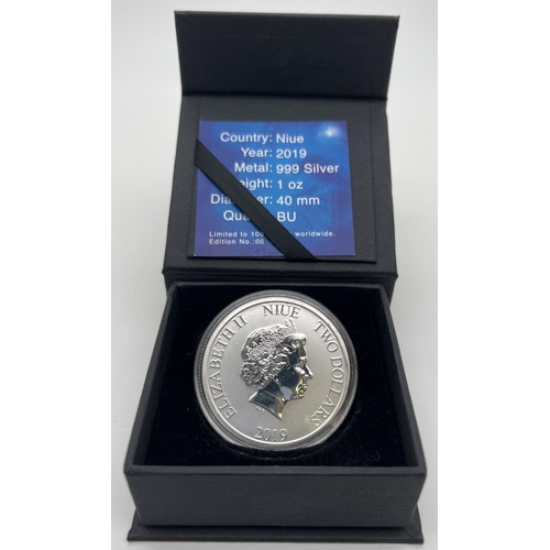 46 - A limited edition colourised 2019 Disney Fantasia .999 silver 2 dollar collectors coin from the Isla... 