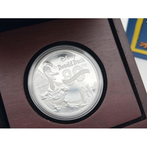 52 - A limited edition Disney 80th Anniversary Donald Duck 1oz silver proof 2 dollar coin from the Island... 