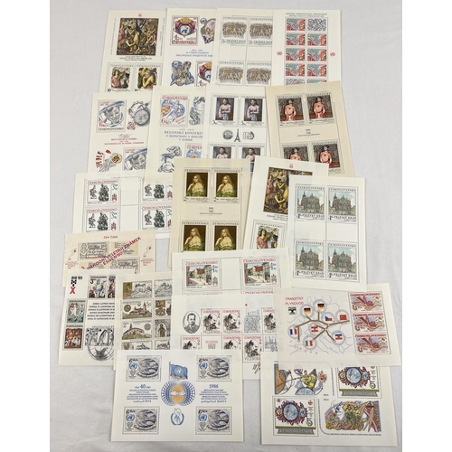 80 - A collection of mint condition pane and blocks of stamps from Czechoslovakia.