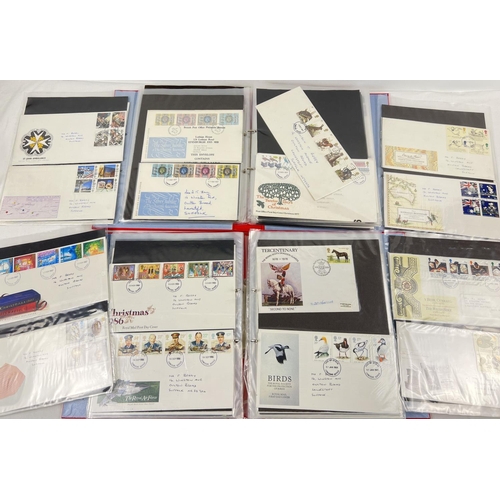 85 - 2 red albums containing 150+ assorted First Day Covers, dating from the late 1960's through to the e... 