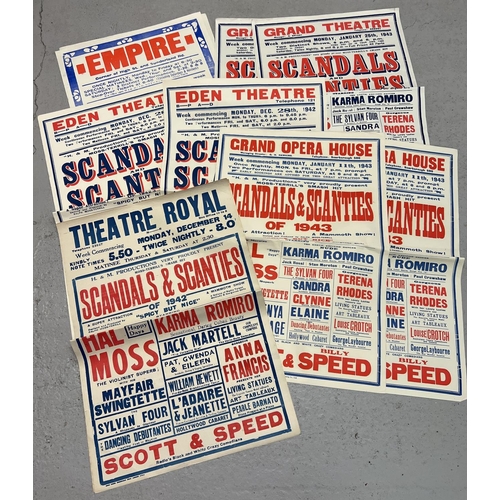 168 - 12 large paper 30' x 20' printed theatre posters for the showing of Scandals & Scanties. Showing at ...