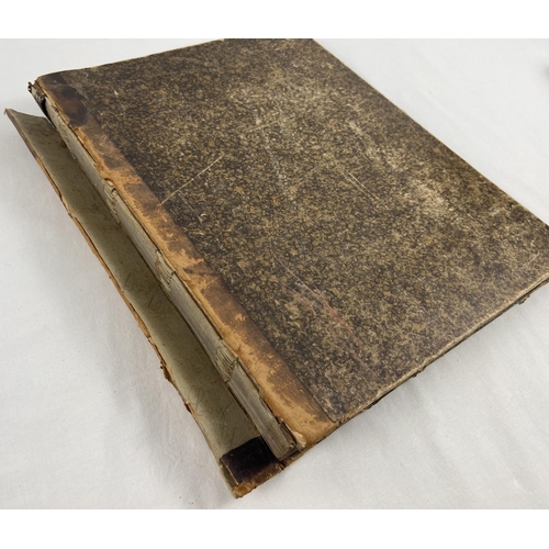 171 - A large Victorian/Edwardian scrap album - some damage to leather spine. Album contains large prints,... 