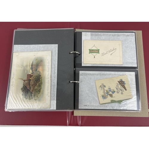 174 - 2 albums containing over 100 assorted Victorian & Edwardian greetings cards. In varying styles and s... 