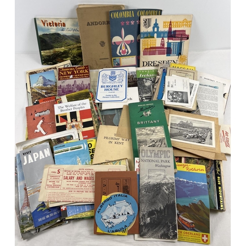 186 - A box of assorted vintage travel and tourist related ephemera. To include booklets, brochures, maps,... 