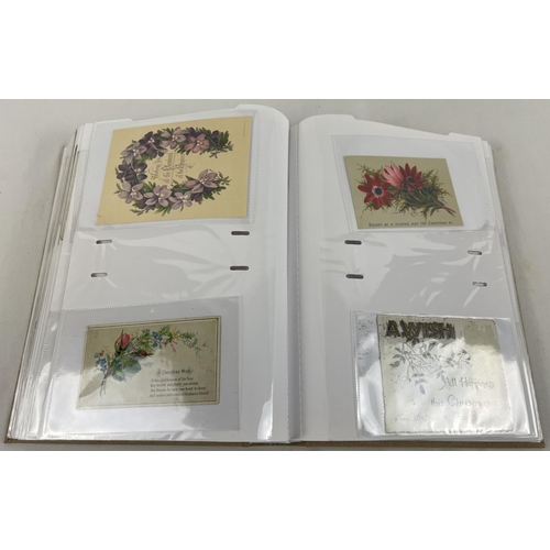 190 - A large album containing 163 assorted Victorian and Edwardian greetings cards. In varying shapes, st... 