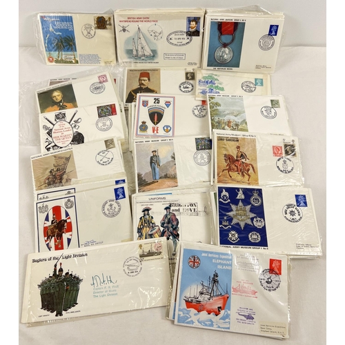 88 - A collection of 80+ assorted 1970's first day covers with a Military theme.