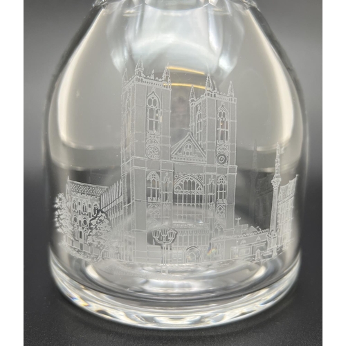 1201 - A Ltd Ed Orrefors Swedish crystal decanter made to commemorate the Silver Jubilee of HM Queen Elizab... 