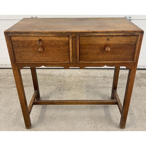 1346 - A 1960's mid century Fyne Ladye 2 drawer occasional/hall table. With wooden knob handles and lockabl... 