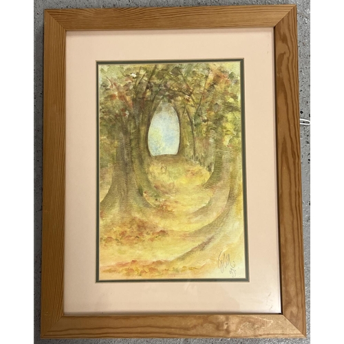 1319 - A framed and glazed watercolour of autumnal trees by Jayne Gaze, dated 1999. Signed to bottom right.... 