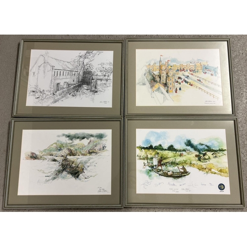 1321 - 10 framed and glazed prints depicting artist impressions of sites excavated by the TV programme 