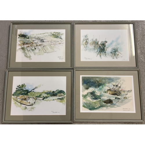 1321 - 10 framed and glazed prints depicting artist impressions of sites excavated by the TV programme 