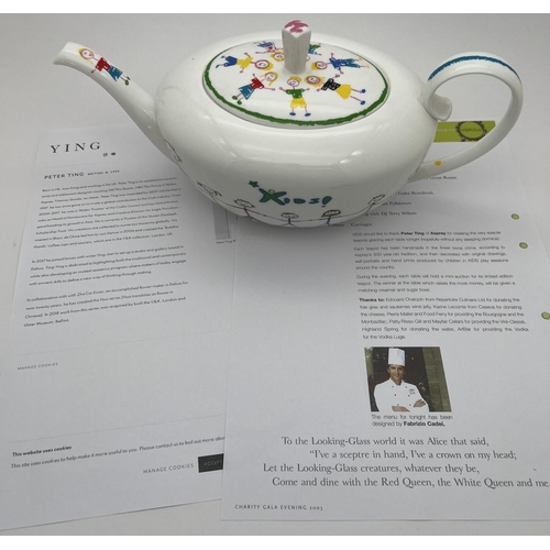 1183 - A ceramic Asprey teapot made exclusively for KIDS Charity Gala evening 2003. Designed by Peter Ting ... 