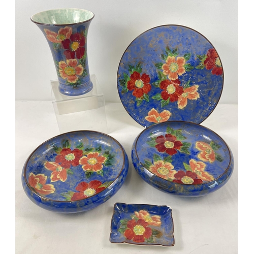 1185 - A collection of c1940's Royal Doulton Wild Rose pattern D6227 hand painted ceramics (some pieces a/f... 