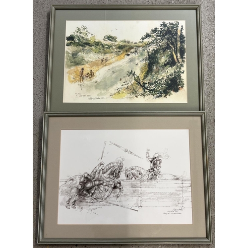 1356 - 10 framed and glazed prints depicting artist impressions of sites excavated by the TV programme 