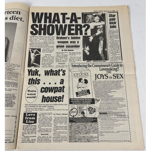 78 - First issue of the Sunday Sport newspaper from Sept 14th 1986 with Zeta as page 3 model. In very goo... 