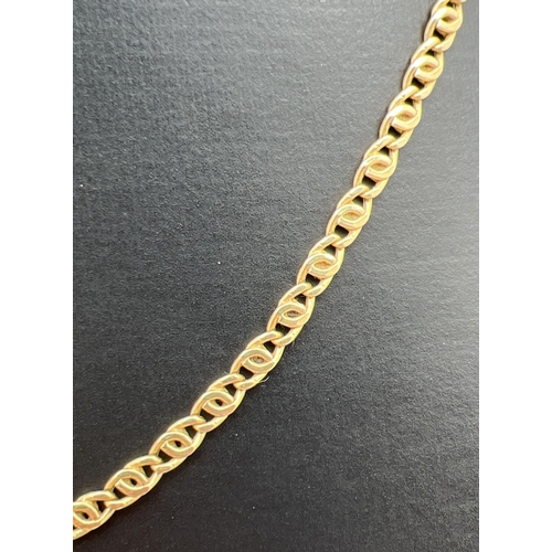 1007 - A 16 inch 9ct gold decorative curb chain necklace with lobster claw clasp. Hallmarks to clasp and fi... 