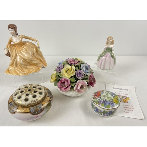 1191 - 5 ceramic collectable items to include Coalport, Aynsley, Noritake and Royal Doulton. Lot includes C... 