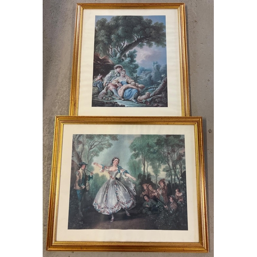 1358 - A pair of classical design prints in modern gilt frames (glazed). Frame sizes approx. 58cm x 68cm.