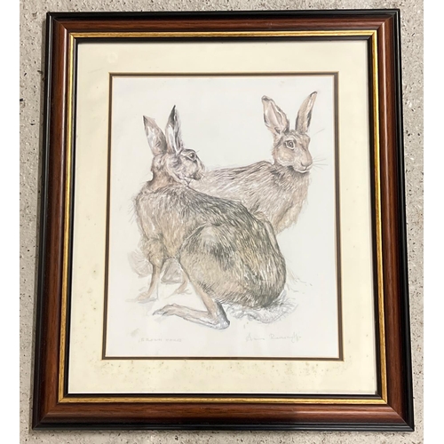 1370 - A framed and glazed Anna Ravenscroft wildlife print entitled 