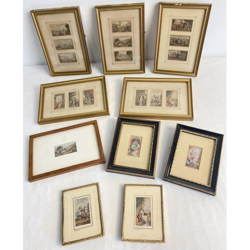 1377 - A collection of 10 framed and glazed Baxter 